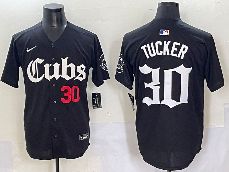 Men 2025 Chicago Cubs #30 Tucker Black Five generations Joint Name Nike MLB Jersey style 4